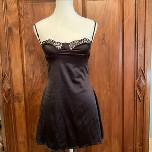 Chic Black Lace Detail Mini Dress